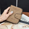 Stylish Buckle Purse Multi-card Zipper Wallet Short Wallet Clutch Bag For Women - Khaki