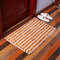 Corful Tapete de cobertura com tapete retangular listrado de chenille retangular tapete tapete de área de decoração para casa - Cáqui