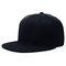 58cm Men Women Plain Fitted Cap Solid Flat Blank Color Baseball Hat  - Navy Blue