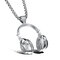 Men's Titanium Steel Earphone Shape Pendant Charm Necklace Hip Hop Accessories - Silver