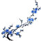 Flicken aus Gewebe mit Pflaumenblüte zu Applikation Kleidung Stickerei Aufnäher zu Näharbeit Reparatur - Blau