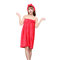 Flannel Soft Bath Towel Bathrobe Women's SPA Bath Towel Set With Hair Band - Red