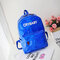 Creative Reflective Laser Letter Personality Handbag Backpack Shoulder Bag Ffor Women - Blue