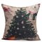 Christmas Tree Snowmen Gift Fashion Cotton Linen Pillow Case Santa Claus Home Decor - D