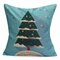 Christmas Tree Snowmen Gift Fashion Cotton Linen Pillow Case Santa Claus Home Decor - C
