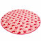 100x100cm Coral Velvet Bathroom Absorbent Carpet Anti Slip Doorsill Round Mat Rug - Red Heart