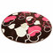 100x100cm Coral Velvet Bathroom Absorbent Carpet Anti Slip Doorsill Round Mat Rug - Coffee Heart