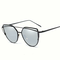 Women UV400 Retro Cat Eye Sunglasses Flat Lens Metal Frame Oversized Mirror Eyewear - #08