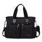 Large Capacity Men Women Canvas Multifunctional Crossbody Bag Canvas Outdoor Handbag - Black