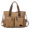 Large Capacity Men Women Canvas Multifunctional Crossbody Bag Canvas Outdoor Handbag - Khaki
