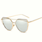 Women UV400 Retro Cat Eye Sunglasses Flat Lens Metal Frame Oversized Mirror Eyewear - #05