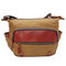 Ekphero Genuine Leather Shoulder Bags Front Pockets Crossbody Bags Vintage Messenger Bags - Khaki