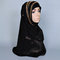 Big Large Maxi Long Wide Plain Viscose Scarf Muslim Headscarf  - Black