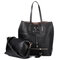 Women 2PCS Elegant Casual Vintage Tassels Handbags Leisure Shopping Shoulder Bags - Black
