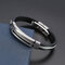 Fashion Bangle Bracelet 12mm Men Casual Stainless Steel Bracelet Silicone Chain Bracelets for Men - As Picture