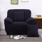 Protezione per mobili per divano elastico a tre posti in tinta unita in tessuto spandex - Blu scuro