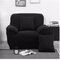 Трехместный однотонный текстильный спандекс, эластичный эластичный чехол для дивана, защита для мебели - Черный