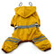 Dog Raincoat Adjustable Rainwear Glisten Style Pet Rainsuit Waterproof Hoody Jacket Raincoat - Yellow