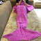 180x90cm Adult Mermaid Tail Blanket Crochet Mermaid Blankets Seasons Warm Soft Handmade Sleeping Bag Best Birthday Christmas Gift For Kids Teens Adult - Dark Pink