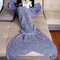 180x90cm Adult Mermaid Tail Blanket Crochet Mermaid Blankets Seasons Warm Soft Handmade Sleeping Bag Best Birthday Christmas Gift For Kids Teens Adult - Light Purple