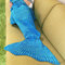 180x90cm Adult Mermaid Tail Blanket Crochet Mermaid Blankets Seasons Warm Soft Handmade Sleeping Bag Best Birthday Christmas Gift For Kids Teens Adult - Blue