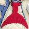 180x90cm Adult Mermaid Tail Blanket Crochet Mermaid Blankets Seasons Warm Soft Handmade Sleeping Bag Best Birthday Christmas Gift For Kids Teens Adult - Red