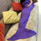 180x90cm Adult Mermaid Tail Blanket Crochet Mermaid Blankets Seasons Warm Soft Handmade Sleeping Bag Best Birthday Christmas Gift For Kids Teens Adult - Dark Purple