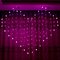 2x1m 128 LED Heart Shape Light String Curtain Light Home Decor Celebration Festival Wedding - Pink