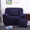 Two Seater Solid Colors Textile Spandex Strench Elastic Sofa Couch Cover Furniture Protector - Blue