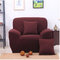 Two Seater Solid Colors Textile Spandex Strench Elastic Sofa Couch Cover Furniture Protector - Coffee