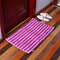 Coloreful Rettangolo a strisce di ciniglia Tappeto soffice per pavimento Tappetino per tappetino Soggiorno Camera da letto Decorazione domestica - Viola