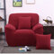 Protezione per mobili per divano elastico a tre posti in tinta unita in tessuto spandex - Rosso