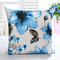 Honana WX-D6 45x45cm Vintage Leaves Flower Bamboo Linen Throw Pillow Case Waist Cushion Cover - Blue