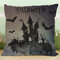 Almohada de lino de algodón de moda de calabaza de tema de Halloween loco Caso regalo de decoración de cojín de sofá - #11