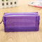 Clear Cosmetic Bags Pouch Zipper Toiletry Multi Functional Plastic PP Bag Lady Makeup Case L Size - Purple