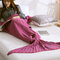 Yarn Knitting Mermaid Tail Blanket Fibers Warm Super Soft Home Office Sleep Bag Bed Mat  - Dark Purple