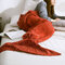 الغزل الحياكة حورية الذيل بطانية ألياف دافئة سوبر لينة مكتب المنزل كيس النوم السرير حصيرة - أحمر