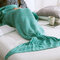 Yarn Knitting Mermaid Tail Blanket Fibers Warm Super Soft Home Office Sleep Bag Bed Mat  - Green