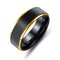 Black Simple Style Colorful Plating Stainless Steel Fiber Drawing High Polished Men's Ring Gift - Gold