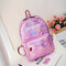 Creative Reflective Laser Letter Personality Handbag Backpack Shoulder Bag Ffor Women - Pink