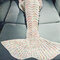 180*90CM Wave Yarn Knitting Mermaid Tail Blanket Birthday gift Blanket Bed Mat Sleep Bag - Beige