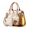 Women Elegant Handbag Cute Bear Shoulder Bag Casual Leisure Crossbody Bag - Khaki