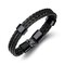 Fashion Leather Bracelet Multilayer Weave Vintage Casual Wrist Band Bracelets for Men - Black