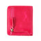 Women Genuine Leather Wallet Card Holder Portable Wallet Purse - Rose Red