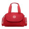 Casual Waterproof Nylon Handbag - Red