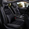 PU Leather Seat Cover Front Rear Full Set with Headrest Waist Cushion Universal for 5-Seat Car - Black
