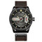 O relógio de quartzo de relógio de exibição de data de CURREN olha relógios de couro de negócio de Steampunk para homens - 5
