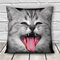 3Dかわいい表現猫は枕ケースソファオフィスカークッションカバーギフトを投げます  - E
