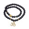 Vintage Unisex Buddha Beads Bracelet Buddha Head Lucky Charm Bracelet Black Beaded Necklace - Black