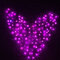 Decorazione di natale di cerimonia nuziale di giorno del biglietto di S. Valentino della luce della tenda della stringa del cuore di figura di 128 LED - Rosa